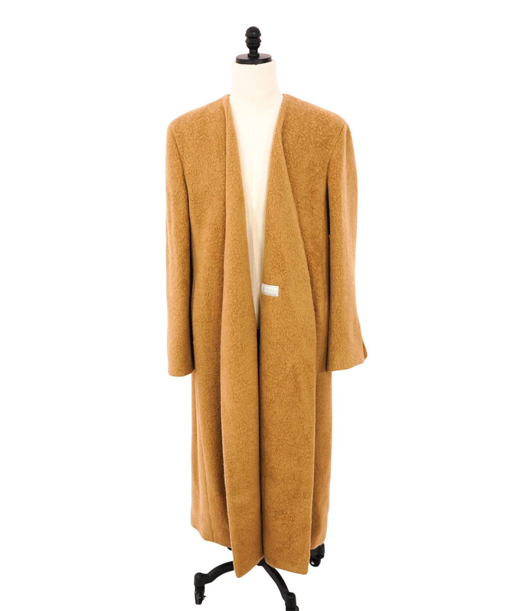 $4,495 ELEVENTY - Camel Brown Alpaca/Wool Long Coat - 10 US